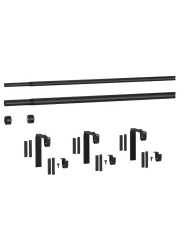 Double Curtain Rod Combination Black 210-385cm