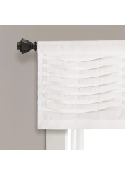 Lush Decor18 x 52 White Wave Texture Valance Pleated Ruffle Fold Window Kitchen Curtain Single