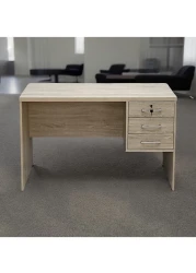 Galaxy Design Wooden Writing Table with Three Drawers, Office Table with Lockable Top Drawer, Computer Desk for Study and Work, Ideal Laptop Table for Home and Office