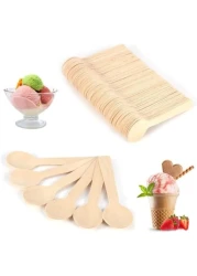 Lavish 50 Pcs Eco-Friendly Everyday Use Bamboo Disposable Wooden Spoons Set