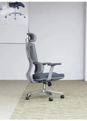 Galaxy Design Ergonomic Executive Office Chair, Office Chair Computer Chairs Home Office Chair Wide Seat With Large Headrest Modern Desk Chair Lumbar Support Mesh Chair K-2251 GREY