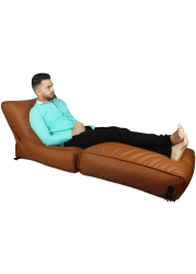 Vital Bean Bag Bed Chair Sofa Bed Leather Wallow Filp - Out Lounger Relaxing Bed Chair Relaxer Ideal For Hostels Hotel Hospitals (Orche Brown)