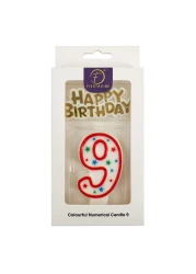 Colourful Numerical Candle #9