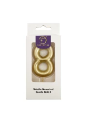 Metallic Numerical Candle Gold #8