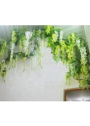 Aiwanto 12pcs Artificial Silk Hanging Flower Wedding Decor,Green