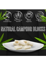 Soul Sticks Natural Camphor Blocks Camphor Tablets 300 Gram 64 Tablets for Aromatherapy Odor Elimination Puja Alcanfor en Bloques Alcanfor Tablets Alcanfor en Bolitas Kapoor for Pooja