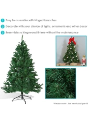 Lavish 180 Cm Artificial Christmas Tree Xmas Pine Tree With Solid Metal Legs Perfect For Indoor And Outdoor Holiday Decoration, Green