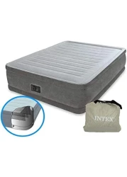 INTEX 18in Queen Dura-Beam Comfort-Plush Elevated Airbed with Quick-Fill Plus Internal Pump 64414