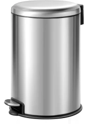 EKO 20L Pedal Bin Serene - Silver Large Capacity Step Round Bin with Soft-Close Lid Fingerprint-Resistant Finish Removable Inner Liner Bag Stabilizer