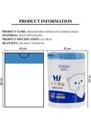 Trash bags with Drawstring and Break point, Heavy-duty garbage bags for Office, Bathroom, Kitchen, Living room, Ideal for medium-sized bins, 100 Counts 45x50cm (White)