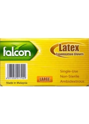 lavish Falcon Latex Gloves Pre Powder Large (1 Pack X 100 Pieces)