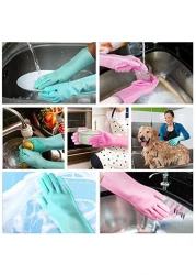 UJUP Dishwashing Gloves Rubber Scrubber: Reusable Silicone Gloves Brush Scrubber - Household Cleaning Tools Dish Washing for Kitchen Bathroom