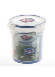 Lock &amp; Lock Classic Stackable Airtight Round Food Container Clear/Blue 700ml