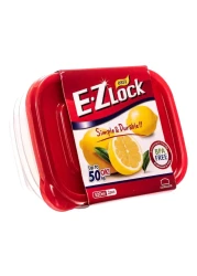 لوك اند لوك إيزي حافظة طعام بلاستيكية مستطيلة HLE6304 شفاف/أحمر 520 ملل 2 قطعة