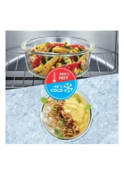 Borosil Glass Klip Round Shaped Food Storage Container 400ml