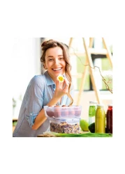 Lock &amp; Lock Classic Rectangular Food Container Clear/Blue 2.3L