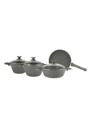 Avci Home Maker Farah Ceramic Coating Cookware Set Grey 7 PCS