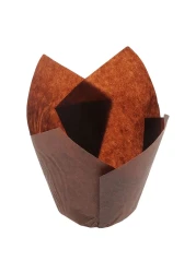 Fun Festive Tulip Baking Cups Brown 50x95mm 20 PCS