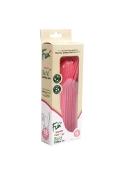 Fun Colors Biodegradable Cutlery Set Blush Pink
