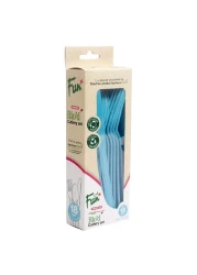 فن كولورز مجموعة أدوات مائدة قابلة للتحلل باللون الأزرق السماوي