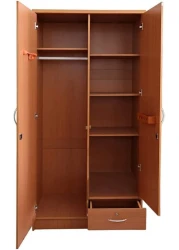 Karnak 2 Door Wooden Wardrobe, Cabinet With 1 Lockable Drawer Perfect Modern Stylish Good Quality, Beige