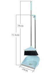 AIWANTO Long Hand Dust Pan with Broom Wiper Combination Cleaning Tools for Household 3 in 1 Long Handle Dustpan Brush Scraper Set