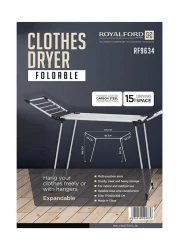 Royalford Cloth Dryer White/Black 175x40x108centimeter