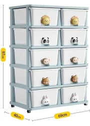 خزانة تخزين بأدراج بلاستيكية متعددة الطبقات من كوزي نيست، صندوق ألعاب متدحرج مع عجلات لصندوق حاوية المطبخ، والحمام، وغرفة المعيشة، والمكتب