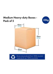 Cardboard Carton Box Size - 45x45x70 CM, 5ply (Pack of 5)