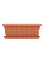 Cosmoplast Cedargrain Rectangular Planter With Tray Terracotta 18inch