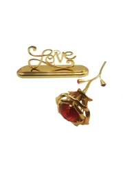 Beautiful home Décor 24K Gold Plated Rose Flower and Love Stand for Mother's Day, Valentine's Day, Wedding Day, Birthday, Christmas Gift Idea