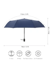 Generic-Dark blue Auto Open/Close Umbrella Compact Sun&amp;Rain Umbrella Portable Travel Umbrella Sun-proof Wind-proof Umbrella