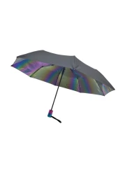 3 Fold Automatic Open Umbrella Black Inside PU Rainbow