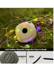 Camping Light 5 Lighting Modes Length 32.8 Ft Colorful Outdoor String Lights Retractable LED Strip Waterproof Rechargeable Portable Camping Lights For Camping