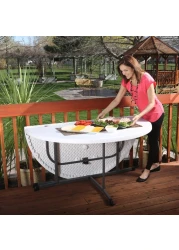 طاولة دائرية 60 بوصة ، ضمان محدود لمدة 10 سنوات ، لون جرانيت أبيض ، LFT-5402