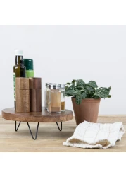 Creative CoOp Decorative Paulownia Wood Pedestal Dark Brown