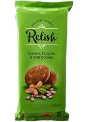 بسكويت الشوفان ريليش بالكاجو والفستق والشوفان من 12 قطعة × 42 غرام (مجموعة من قطعتين) من نبيل فلو