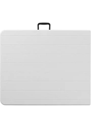 LANNY Portable Plastic Folding Table SZK180 White Wood Design 180 * 75cm for 6-8 person Party/Picnic/Garden/Dining/Kitchen/Buffee/Restaurant