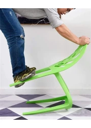 مجموعة من 2 كرسي بتصميم فتحة خلفية قابلة للتكديس A312 بأرجل ثابتة من البلاستيك للترفيه في الهواء الطلق/داخلي خارجي/داخل الفناء/كرسي الحديقة مقاوم للماء/كرسي الطعام للمنازل ، المطاعم ، الكافيتريات ، الأحداث ، وغيرها- أخضر