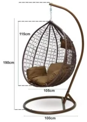 SULSHA Outdoor Comfortable Swing Chair Nordic Home Balcony Hanging Basket Wicker Chair Swing Leisure Bird's Nest Adult Hanging Chair for Terrace Balcony Garden