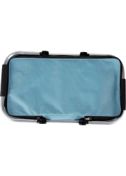 Royalford 30L Insulated Picnic And Grocery Basket- Rf11375 Multi-Purpose Utility Basket With Aluminum Handle And Lid Break-Resistant, Light-Weight, Stylish Construction Blue