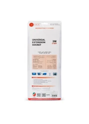 أفرا اليابان سلك تمديد عالمي، 5 اتجاهات، 5 مقابس عالمية ، كابل 3 متر ، إعداد وتخزين سهل، ضد الصدمات ، 250 فولت