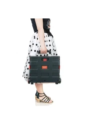 Generic 25kg Foldable Shopping Trolley Storage Boot Cart Box Black/Red