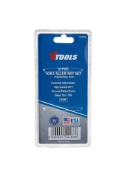 في تولز مجموعة مفاتيح توركس مفتاح ألين سداسية 9 قطع عادية