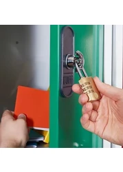Abbasali Brass Combination Pad Lock 20mm Three Brass Dials Safety Lock For Luggage And Cabinets