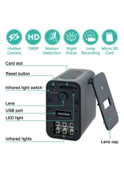 Smart Charger with Hidden Mini Camera - 1080P HD Wi-Fi mini Camera with Motion Detection, Night Vision, Compact Design for Discreet Home and Office Surveillance