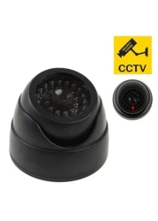 Tomvision - Black colour Flashing Light Infrared CCTV Surveillance Simulation Dummy Fake Imitation Dome Camera
