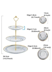 Aiwanto 3-Tier Cupcake Stand Tower Dessert Display Plate Serving Tray Dish Treat Stacked Pastry Fruit Serving Platter Carrier for Gift Tea Party Restaurant