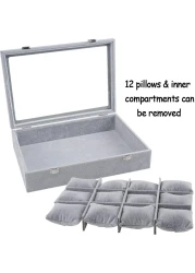 Aiwanto Watch Storage Lether Box Watches Holder Velvet Watch Holder Jewelry Storage Box Display Case for Men and Women 35.5 * 24.5 * 7 cm