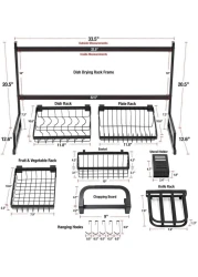 Generic Dish Drying Display Rack Stand Shelf Shelves, Draining Rack Sink Organizer With Utensil Holder Hooks For Kitchen Counter Storage Organizer For Dishes, Utensil